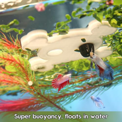 Abizoo Halloween Aquarium Floating Plant Corral, Fish Feeding Ring Plastic White Skull Shape for Aquarium Feeding Ring Decor, Keep Tank Clean No-Suction Cup for Betta Fish, Goldfish Small Fish