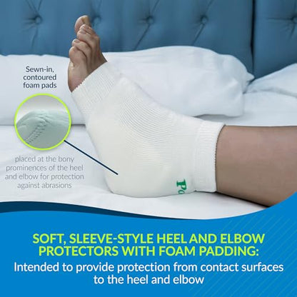 TIDI 6224L Posey Heel and Elbow Protectors with Foam Pads ― Large ― White ― One Pair of Heel and Elbow Protectors for Protection Against Abrasions ― Home Healthcare ― Medical Supplies - size: Large