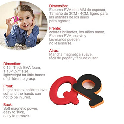 Spanish & English Magnetic Alphabet Letters & Number ABC Magnets Whiteboard, Letras Españolas Y Números Magnéticos para Niños, Educational Learning Toys for Kids Classroom Teaching Tool (4 Sets ES1) - style: 4 Sets ES1