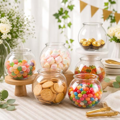 Okllen 12 Pack Plastic Ivy Bowls, 16 Oz Round Fish Bowl Unbreakable Vases Bowls for Home Decor, Carnival Games, Candy, Party Favors, Centerpiece, BPA Free, Clear