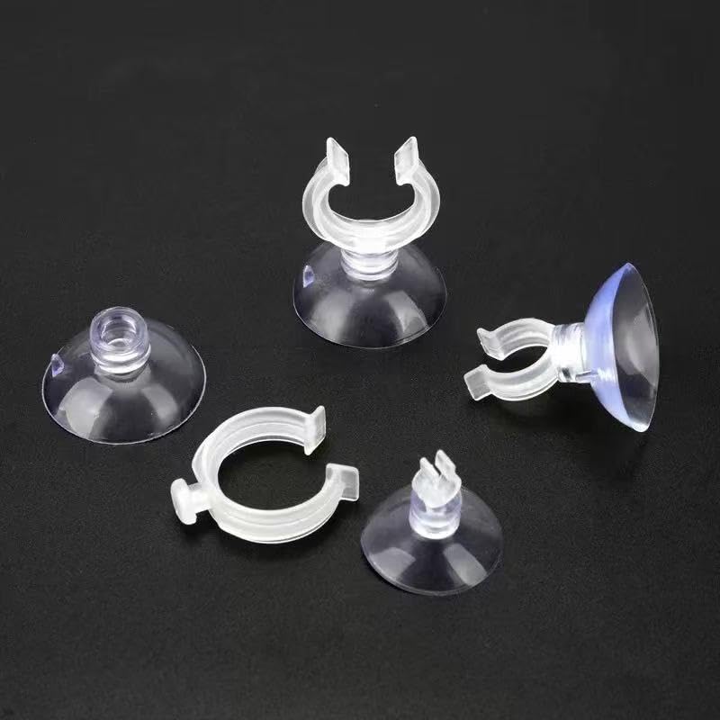 Aquarium Suction Cup Clips Set Fish Tank Air Line Holder Clear Plastic for Glass Fish Supples and Fish Tank Clear Airline Tubing Decorations Shrimp Nests and Reptile - size: Φ0.51in/13mm