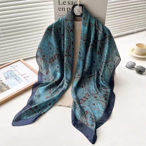 XL 43 Inch Extra Large Square Scarf Fashion Scarves Silk Feeling Hair Scarf Wrapping Scarfs Night Sleeping Headscarf - color: Ba103