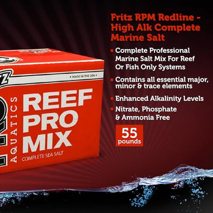 FritzPRO R.P.M. Redline High Alk Salt Mix Red Box 55 lbs - Fritz Aquatics