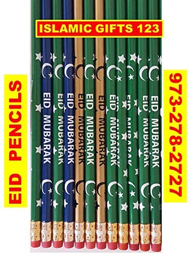 Eid Mubarak Pencils Eid Pencils Eid Ramadan Favors (100) Eid Customized Party Favors Decoration Arabic Novelty Muslim Gifts Wholesale (EID MUBARAK) - style: EID MUBARAK