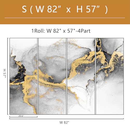 Black Gold Marble Wallpaper Peel and Stick for Living Room Office 82"x57" - color: ZZ-006, size: 82" x 57"