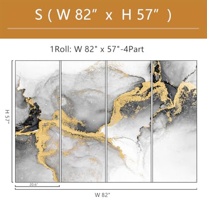 Black Gold Marble Wallpaper Peel and Stick for Living Room Office 82"x57" - color: ZZ-006, size: 82" x 57"