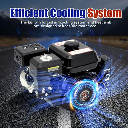7.5 HP Gas Engine Kart Engine 210cc Single Cylinder Four Stroke Gas Engine 3600rpm Recoil/Electric Starter Motor High Efficiency Cooling System