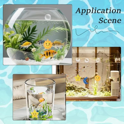 GORGECRAFT 3Pcs 3 Styles Floating Fish Tank Decorations Silicone Plastic Cartoon Sun Moon Star Aquarium Device Landscapes Decorations Accessories Suitable for All Kinds of Fishes Tanks - style: Mixed Shapes