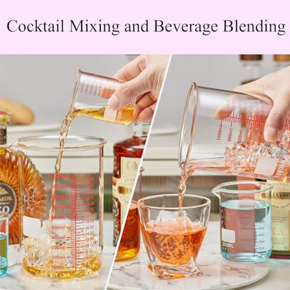 High Borosilicate Glass Measuring Cup-V-Shaped Spout,1000ml(32OZ) Glass Measuring Beaker for Kitchen or Restaurant, Easy to Read - size: 1000ml (32oz)