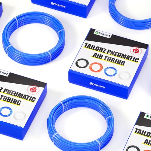 TAILONZ PNEUMATIC Air Line 1/4 inch od Blue Polyurethane PU Air Hose Pipe Tube 60M/200FT - color: Blue-PU, size: 1/4'' OD/200ft/60m