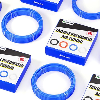 TAILONZ PNEUMATIC Air Line 1/4 inch od Blue Polyurethane PU Air Hose Pipe Tube 60M/200FT - color: Blue-PU, size: 1/4'' OD/200ft/60m
