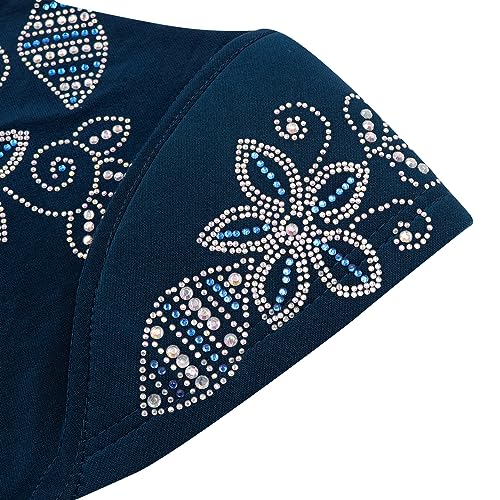 RARITYUS Women Bling Rhinestone Pearl Instant Scarf Muslim Hijab Fashion Shawl Head Wrap Turban Cap with Flower Accent - color: Z Color 10