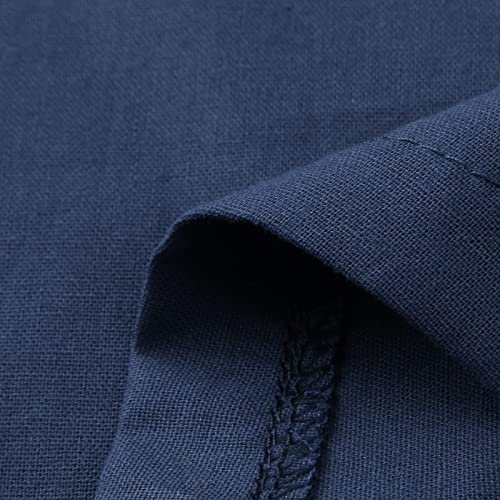 Alalaso Mens Muslim Thobe Kaftan Robe Saudi Arabic Middle East Islamic Long Gown Dress Long Sleeve Clothing Ramadan Jubbah - color: 2-navy, size: X-Large