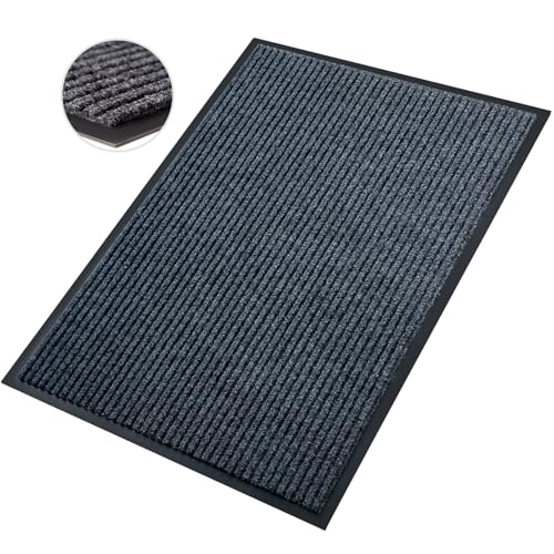 Front Door Mat, 2'x6'Indoor Outdoor Welcome Commercial Floor Mats | Heavy Duty Durable Inside Outside Entrance, Waterproof All-Season, All-Weather Non Slip Backing Doormat for Entryway, Black - size: 24"x72"