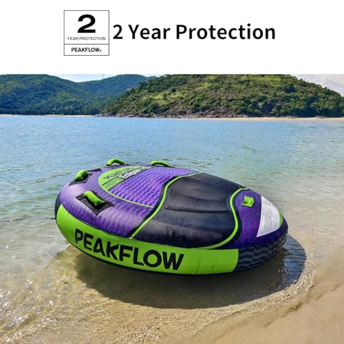 PEAKFLOW Towable Tube,Boat Tube,1-3 Person,Tubes for Boating,PVC Liner and Full Nylon Cover,Lake & Ocean Fun - size: 1-2 Rider Eclipse