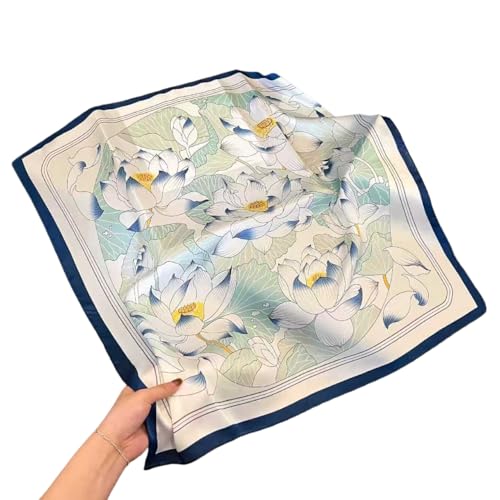 Square Silk Scarf Women Shawl Headbands Small Soft Neckkerchief Cat Print Bandana Satin Hijab Scarves - color: 16