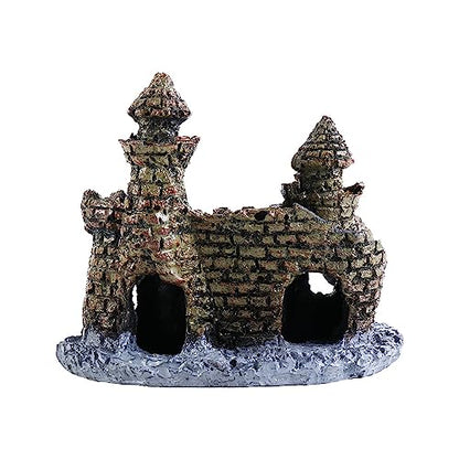 Vctitil Fish Tank Resin Ancient Castle Design Artificial Coral Castle Simulation for Fish Tank Decor Resin Aquarium Ornament Accessories