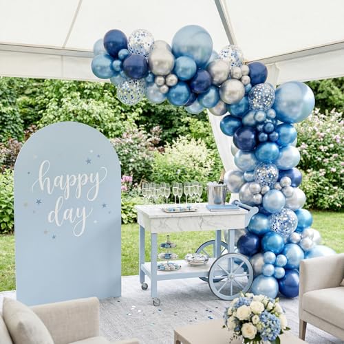 Paready Blue Silver Balloons, 60 Pcs Party Balloons for Graduation Birthday - color: Blue Silver