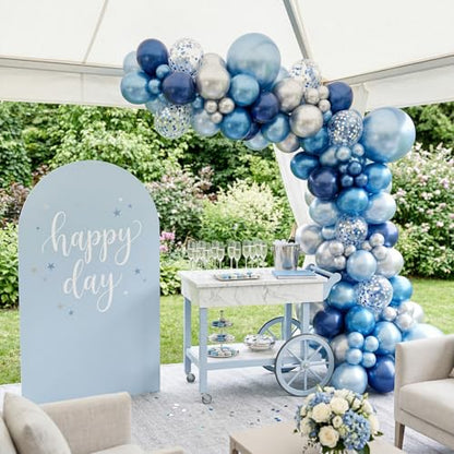 Paready Blue Silver Balloons, 60 Pcs Party Balloons for Graduation Birthday - color: Blue Silver