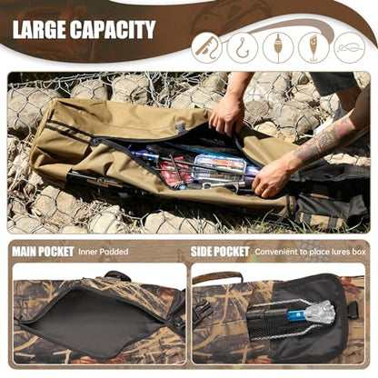 Fishing Rod Bag Fishing Rod Case, Durable Folding 900D Oxford Fabric Portable Large Capacity Waterproof, Fishing Gifts for Men Boys - color: Camouflage