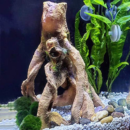 SLOCME Aquarium Resin Wood Trunk Ornament - Lifelike Driftwood Decor,Betta Fish or Other Pets Can Swim Through The Branches