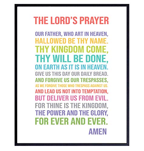 Lords Prayer Wall Art - Catholic Gifts - Christian Gifts for Women, Men, Kids - Religious Wall Decor - Bible Verse Art - God Decor - Christian Artwork - Blessed Decoration - Bible Study