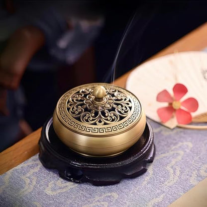 Incense Cone Holder, Pure Brass Incense Burner, Bakhoor Burner, Cone Incense Burner, Incense Holder for Bakhoor Sticks Coil Incense, Upgrade