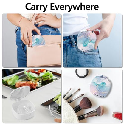 Retainer Case with Mirror and Ventilation, Blue Marble - color: Blue Marble