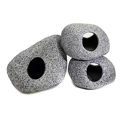Aquarium Decorations Rock, Stackable Fish Tank Decor | Shrimp Habitat, Breeding Tube, Hiding Cave, Betta Fish,Ceramic Shelters