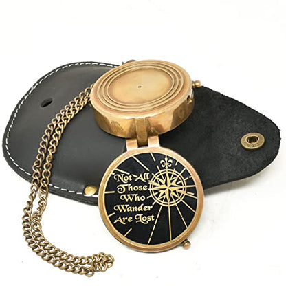 Engraved Personalized Inscription Antique Brass Compass Engraved with Leather Case Son Mom Children Gift Baptism Birthday Easter Decor - style: Not All Those.....