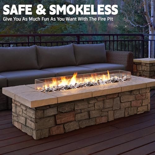 20 Pounds Fire Pit Glass, Fireplace Glass Rock | Firepit Glass Rock,High Luster, Fit for Natural and Propane Fire Pit Table, Fireplace and Landscaping - color: Amber, 1/2 Inch, size: 20 Pounds