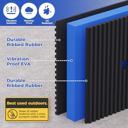 Anti Vibration Pads, 4"× 4"×7/8" Vibration Isolator Pads, Mechanical Vibration Damping Pads, Heavy Duty Rubber Isolation Pads, 3/8"Pre-Drill Hole Vibration Isolator Pad for Air Compressor | air compressor vibration pads, strong vibration damping effect -
