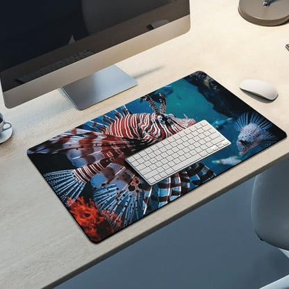 Large Size Gaming Mouse Pad Fish in Fish Tank Desk Mat Non-Slip Base Waterproof Desktop Writing Pad for Office Home - color: Fish in Fish Tank, size: 40X75cm