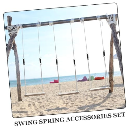 1Set Heavy Duty Porch Swing Spring Set Durable Metal Kit with Rotation Adapter Ring for Comfortable Hanging Chairs Hammocks Punching Bags for Use