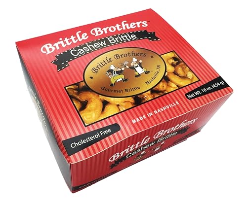 Brittle Brothers Cashew Brittle - 16 oz Gift Box - Gourmet Candy