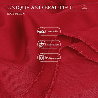 Chiffon Scarf,Soft Breathable Chiffon Shawls and Wraps,Silky Women's Hijab for Evening Dresses Wedding Bridal Scarves - color: Red, size: 67 x 28 inches