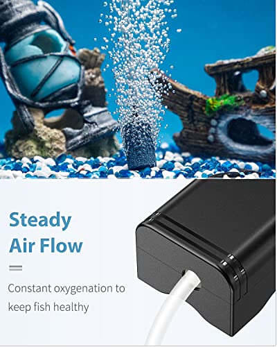 Pawfly Mini Aquarium Air Pump for 3-20 Gallon Nano Fish Tanks 15 GPH Oxygen Aerator Pump with Bracket Airline Tubing Air Stone Control Valve and Check Valve Accessories - size: 15 GPH