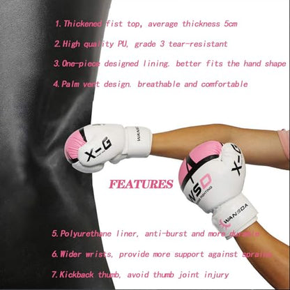 Luwint Kids Youth Boxing Gloves 4oz 6oz 8oz, Premium Training Sparring Gloves for 3-5 6-10 10-12 Years and Teens, Beginner Heavy Bag Gloves for Kickboxing Punching MMA Muay Thai - size: 6 oz (40-70 lbs)