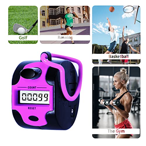 TESEAS Handy Counter Click Manual Digital clicker Stitch Tally Counters Finger Mechanical Palm Handheld Pitch 5-Digit Electronic Display Click Counter Number Count for Row, People, Golf Lap - style: 1pc Pink