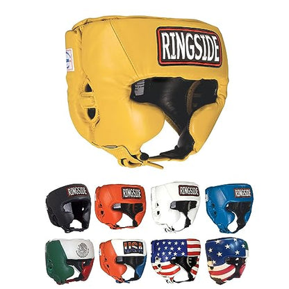 Ringside Competition Boxing Muay Thai MMA Sparring Head Protection Headgear with Cheeks - color: Gold, size: Small