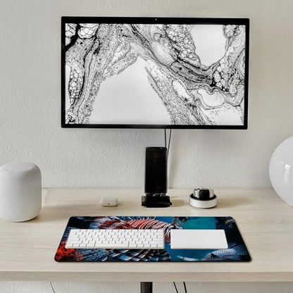 Large Size Gaming Mouse Pad Fish in Fish Tank Desk Mat Non-Slip Base Waterproof Desktop Writing Pad for Office Home - color: Fish in Fish Tank, size: 30x60cm