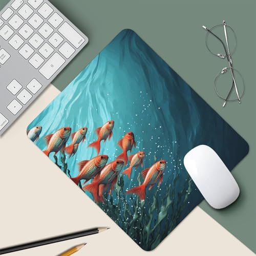 Square Mousepad Fish Aquarium Mouse Pad for Computer Mouse Mat Anti-Slip Rubber Mouse Pad for Office Laptop Waterproof Mouse Pads 11.8 * 9.8 * 0.1 Inch
