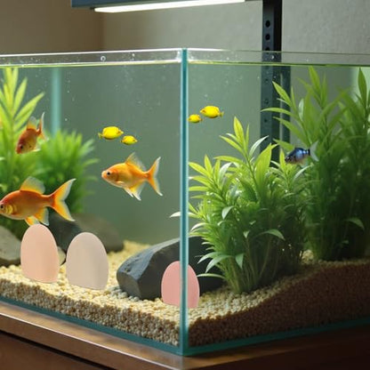 Beaupretty 4pcs Aquarium Landscaping Gravel Stones Medium Pink Blue, Large Yellow Green Decorative Pebbles for Fish Tanks, Terrariums, Water Plant Decoration