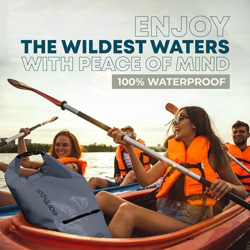 Earth Pak Waterproof Dry Bag with Zippered Pocket - Waterproof Dry Bag Backpack Keeps Gear Dry - color: Gray, size: 10L
