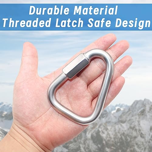 Anvin 2 Pack Large Quick Links M10 3.5Inch Heavy Duty Carabiner Stainless Steel Chain Links Connector Triangle Locking Chain Hooks Screw Links for Camping Outdoor Equipment Hammocks, 2400 Lbs Capacity - style: Triangle, 3.5 Inch, 2 Pack
