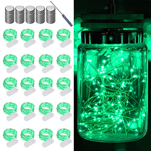 LAMPHOME 20 Pack Green St Patrick's Day Fairy Lights,st Patricks Day Battery Operated String Light, 20 LED on 6.6FT Copper Wire Firefly for Wedding Party Mason Jar Christmas Bedroom Decor - color: Green, size: 20 PACK