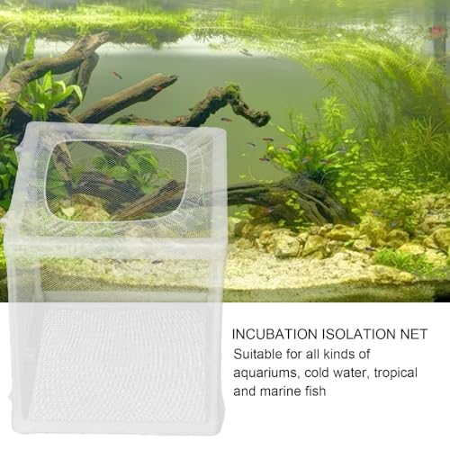 Aquarium Breeder Box with Suction Cups Partition Design Detachable Isolation Hatchery for Fish Fry Tank Breeding Plastic Mesh (S) - size: S
