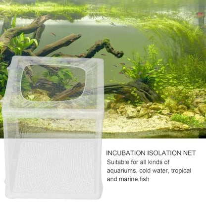 Aquarium Breeder Box with Suction Cups Partition Design Detachable Isolation Hatchery for Fish Fry Tank Breeding Plastic Mesh (S) - size: S