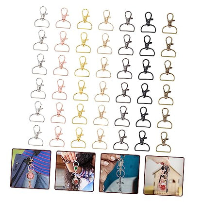 Veemoon 70PCS D Swivel Clasp Keychain Set for DIY Jewelry Making Heavy Duty Lobster Snap Clips for Bags and Lanyards for Organizing Keys and Accessories