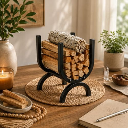 Metal Palo Santo Holder - Modern Smudge Stick Holder for White Sage and Cedar - Sturdy Iron Palo Santo Stand for Meditation Decor, Yoga, and Spiritual Cleansing Rituals